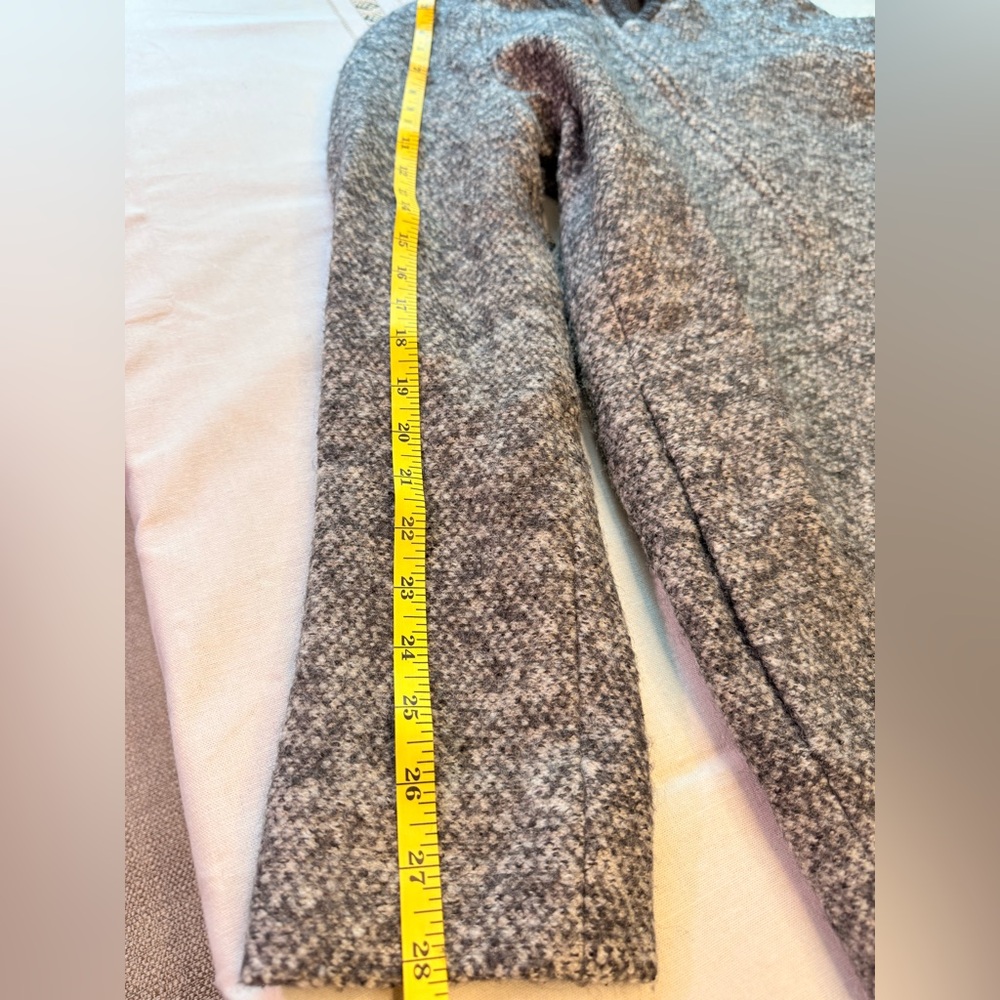 Club Monaco Tweed Wool Gray Marled Zip Up Trim Long Coat Sweater Jacket‎ - Picture 11 of 12